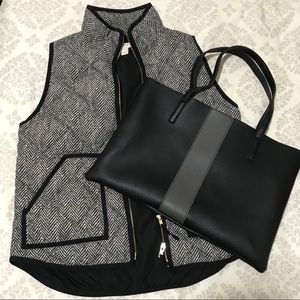 J. Crew Quilted Down Vest in Herringbone Pattern